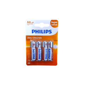Philips Zinc Chloride AA Batteries (4-Pack)